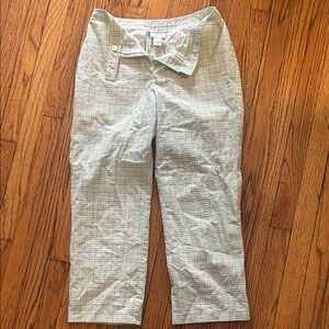 Light Green Seersucker Cropped Pants